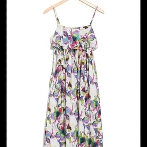 Women's White Floral Maxi Dress with Multi-Color Print